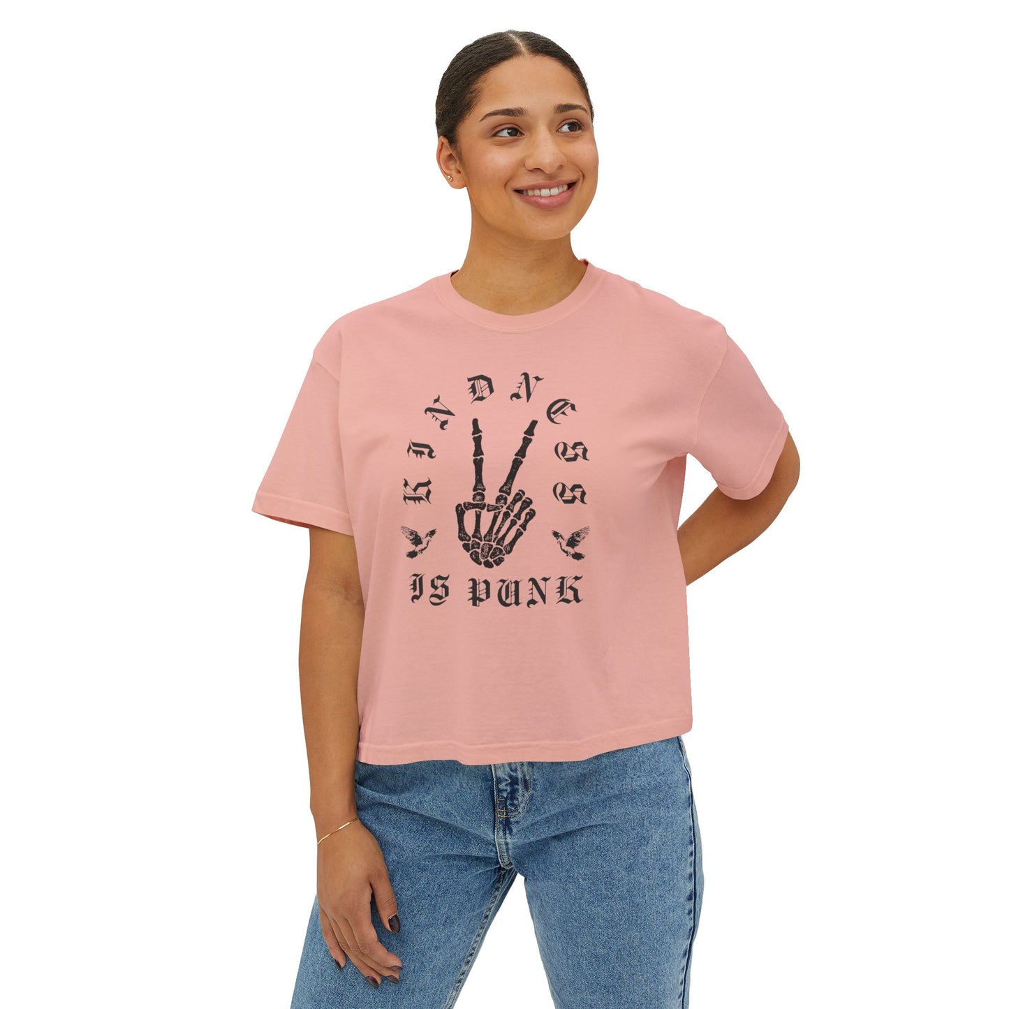 Gothic Dove Kindness - Women's Boxy Tee by Favio Moreno
