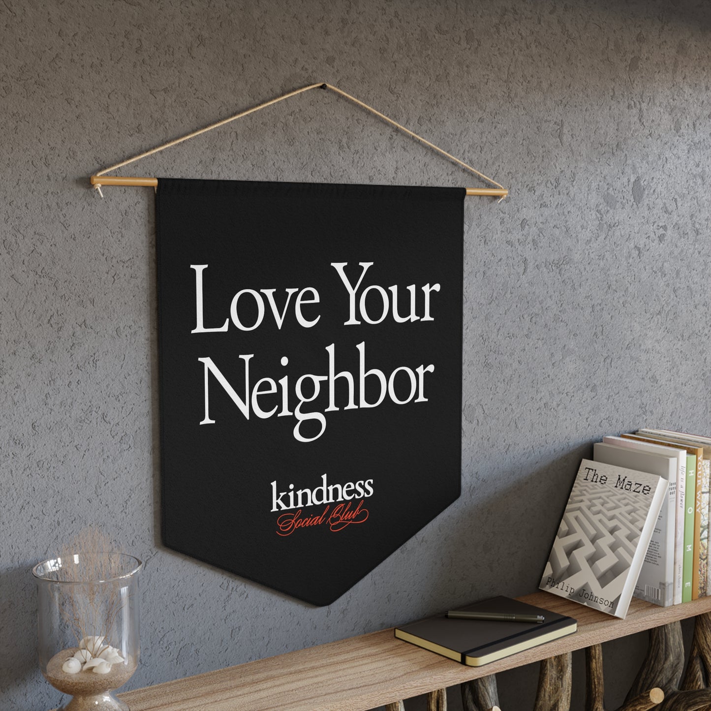 Love your Neighbor Pennant Black (KSC, Reg)