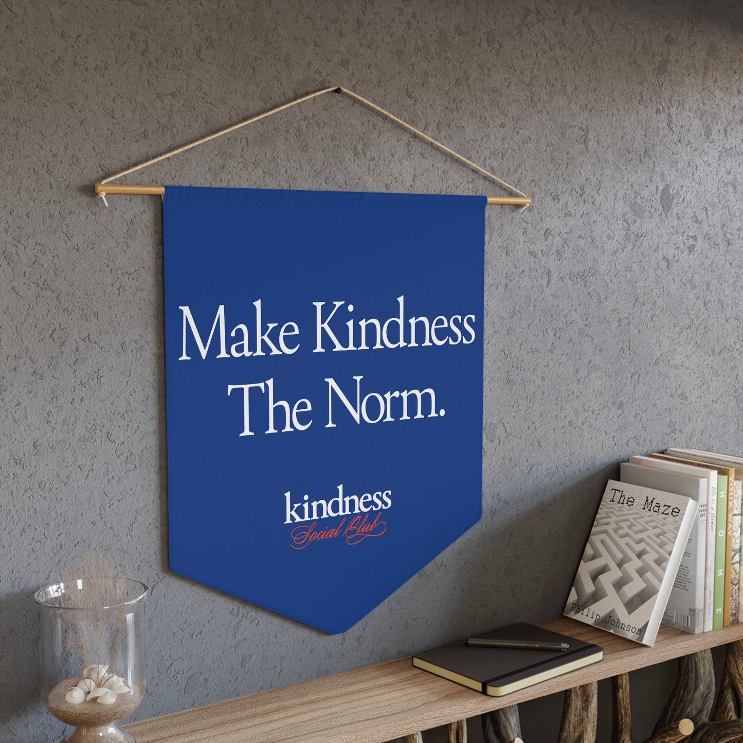 Make Kindness the Norm Pennant Royal Blue (Reg) - By: Favio Moreno