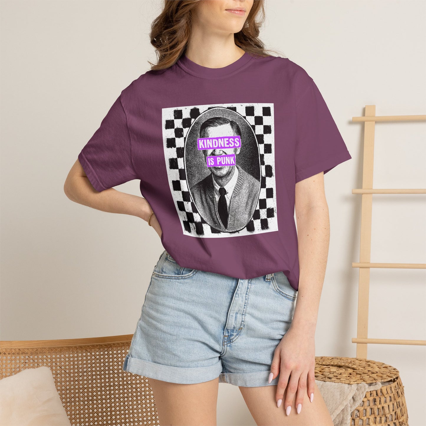 Unlikely Rebel Checkered Edition Unisex T-shirt (Violet)
