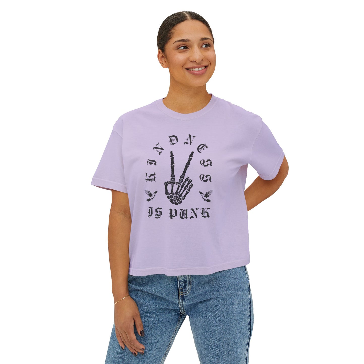 Gothic Dove Kindness - Women's Boxy Tee by Favio Moreno