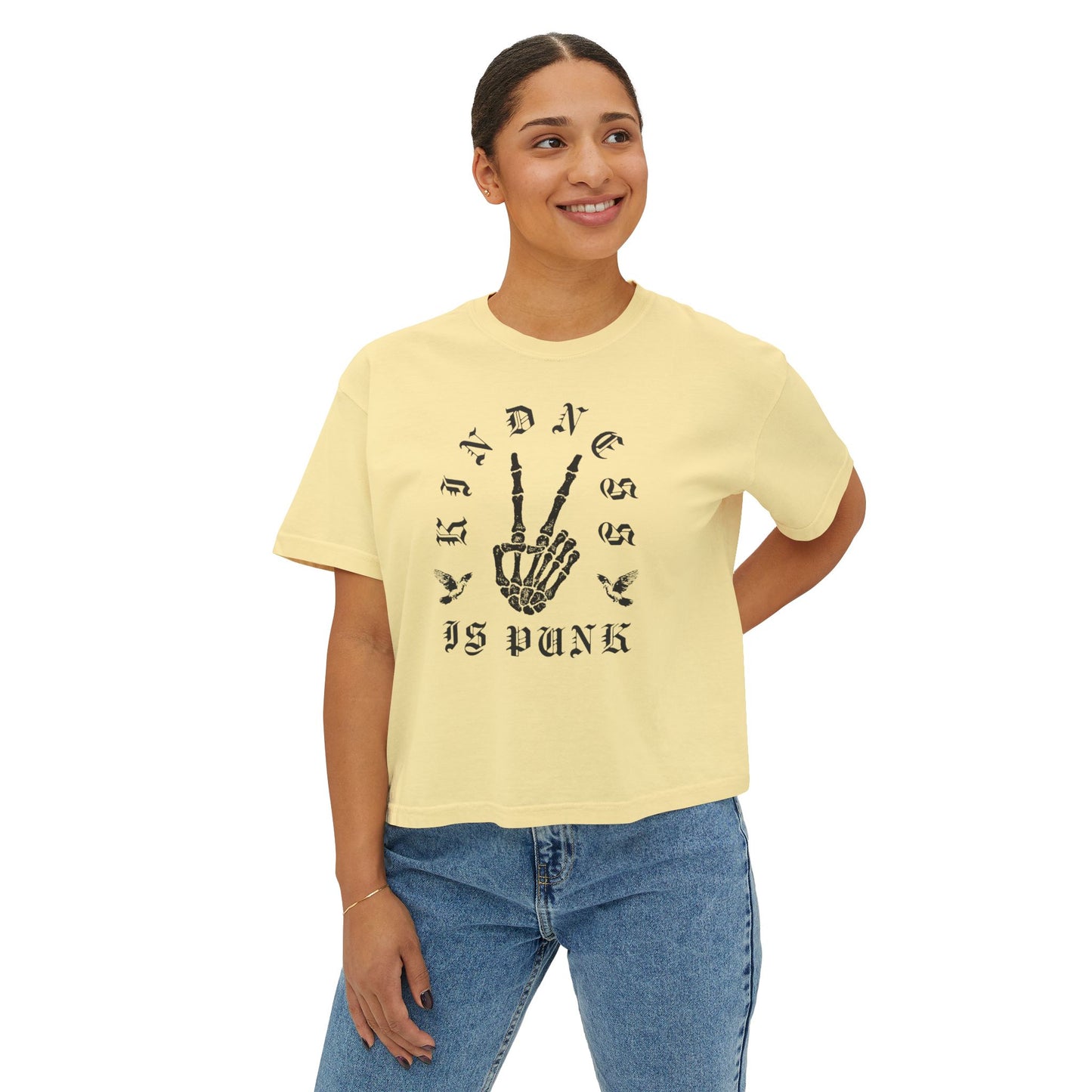 Gothic Dove Kindness - Women's Boxy Tee by Favio Moreno