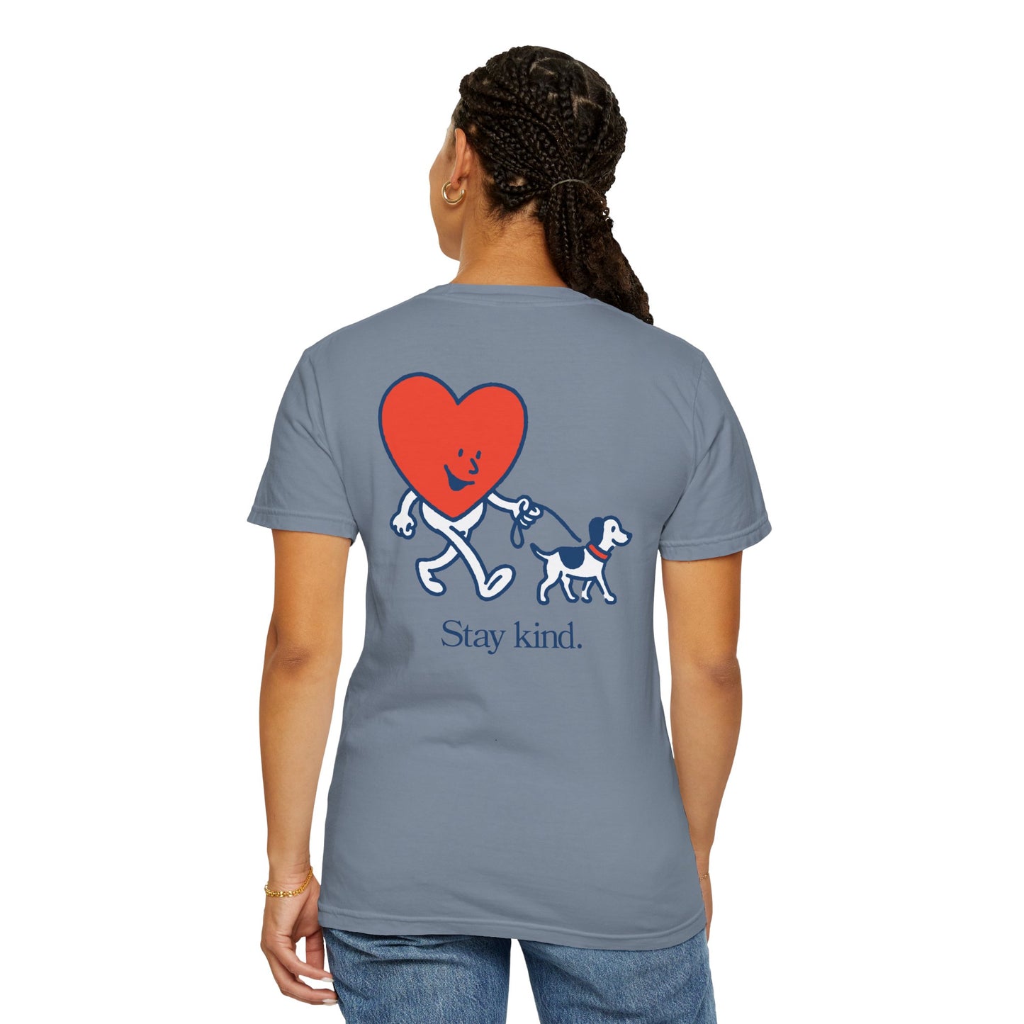Kindness Social Club T-Shirt — "Stay Kind" Heart & Dog Graphic Tee