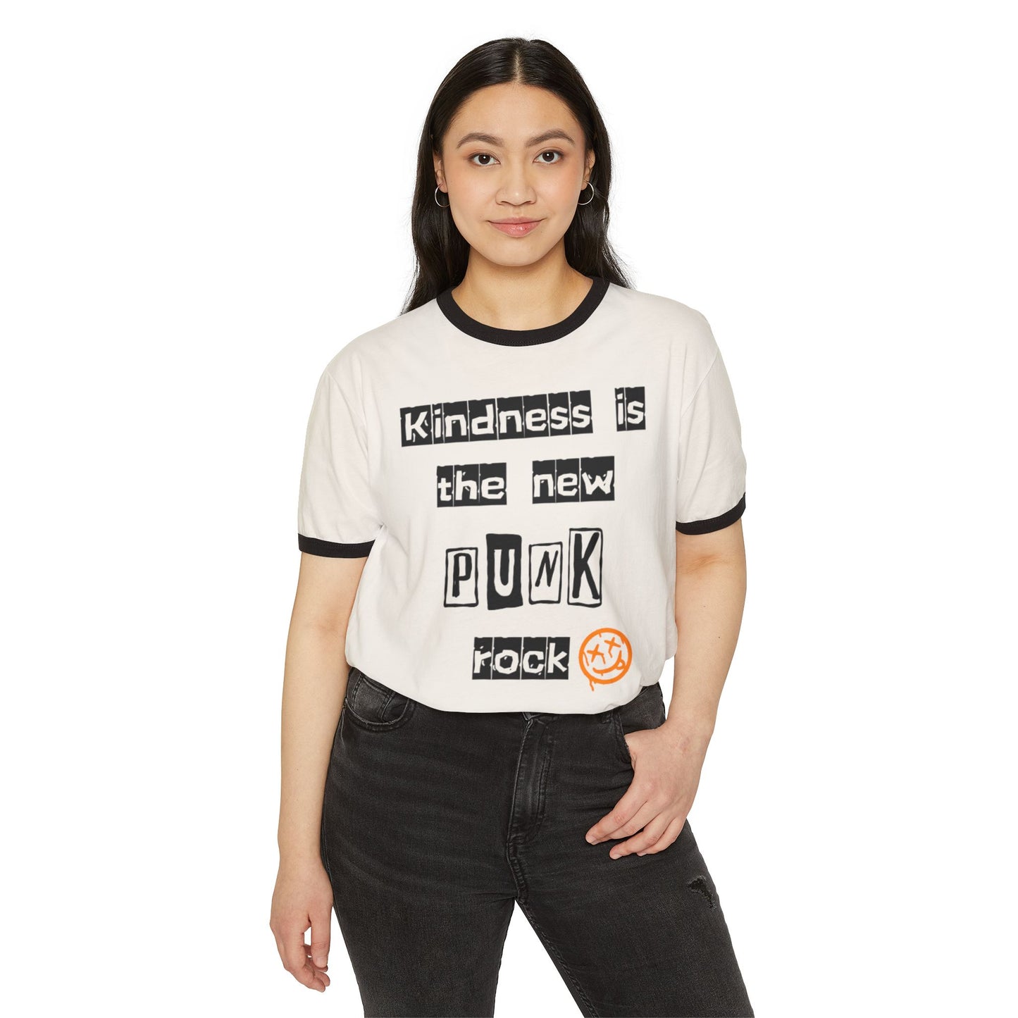 Kindness Is the New Punk Rock Unisex Cotton Ringer T-Shirt