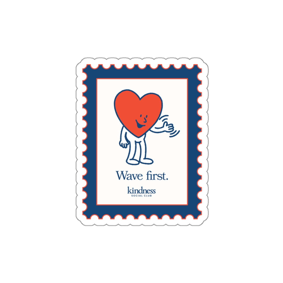 "Wave First" Heart - Kindness Social Club Die Cut Sticker