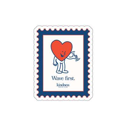 "Wave First" Heart - Kindness Social Club Die Cut Sticker