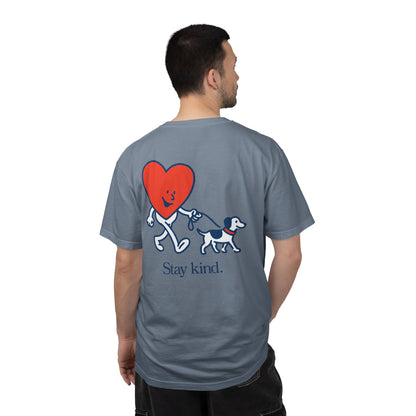 Kindness Social Club T-Shirt — "Stay Kind" Heart & Dog Graphic Tee