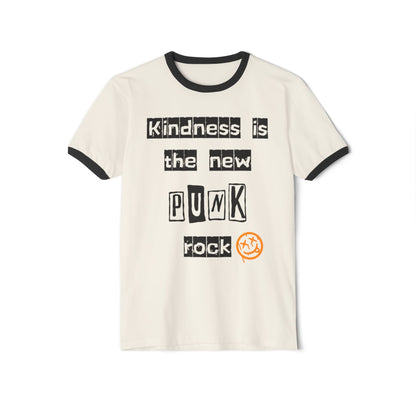 Kindness Is the New Punk Rock Unisex Cotton Ringer T-Shirt