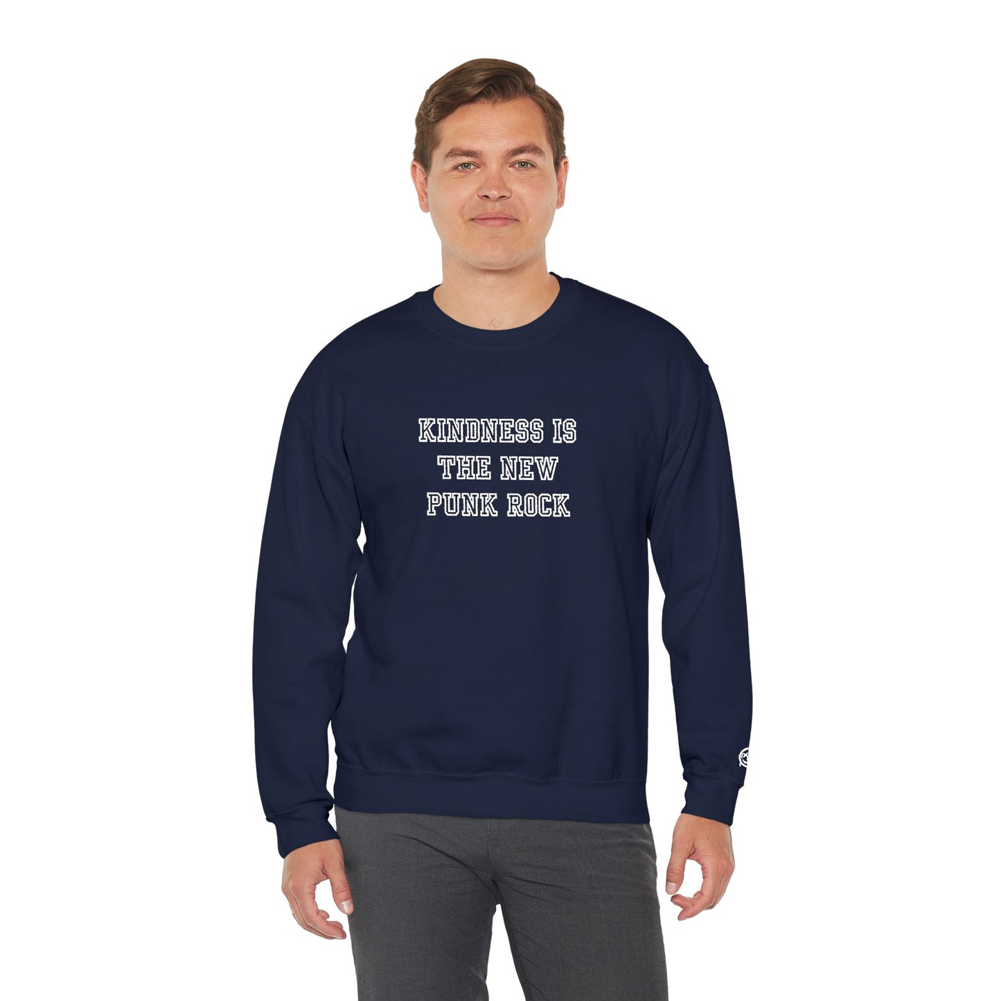 B-Side Rebel (Kindness is Punk) - Varsity Embroidered Crewneck Sweatshirt