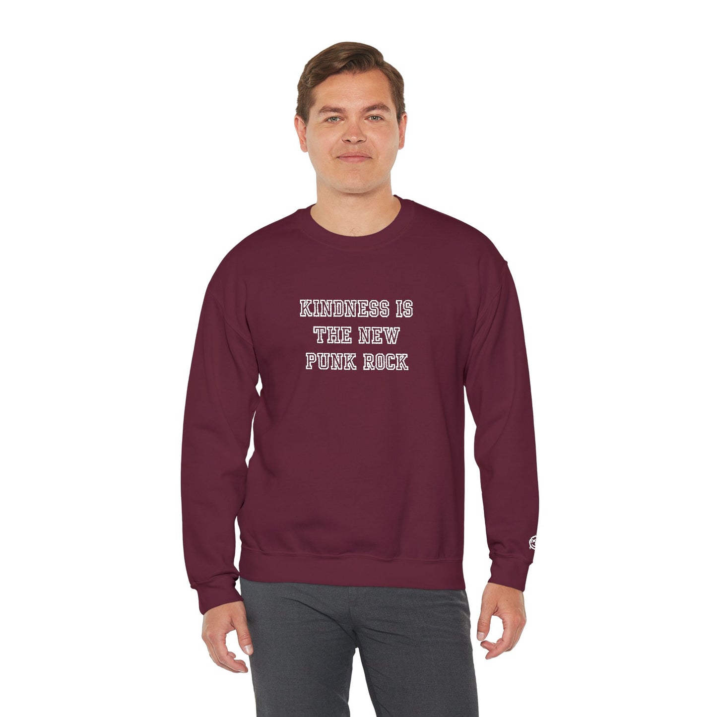 B-Side Rebel (Kindness is Punk) - Varsity Embroidered Crewneck Sweatshirt