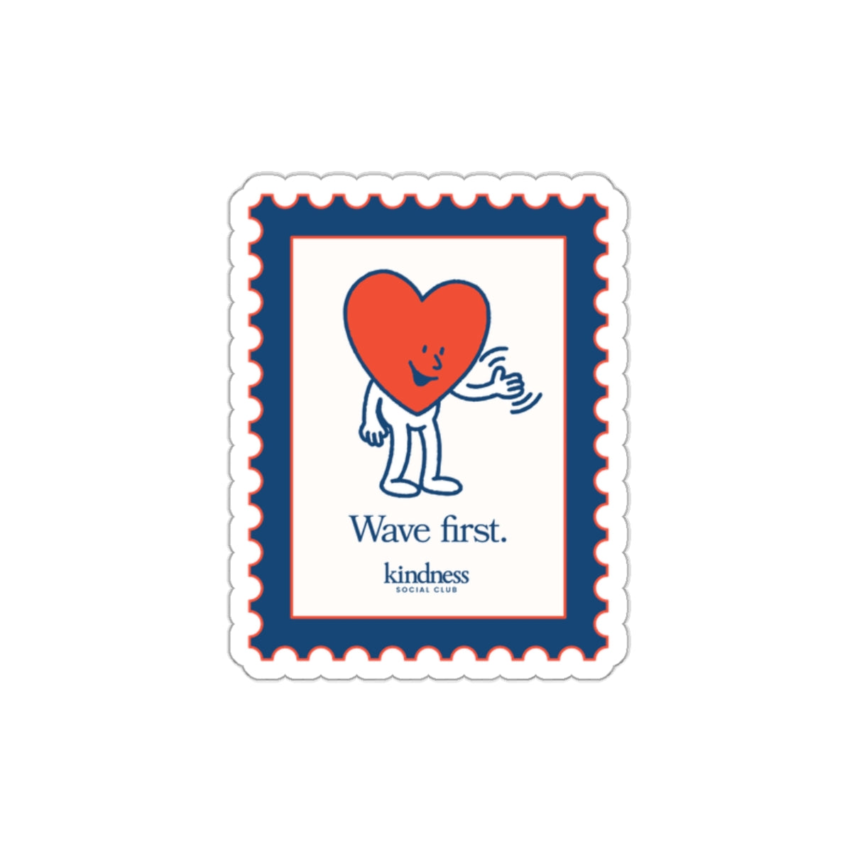 "Wave First" Heart - Kindness Social Club Die Cut Sticker