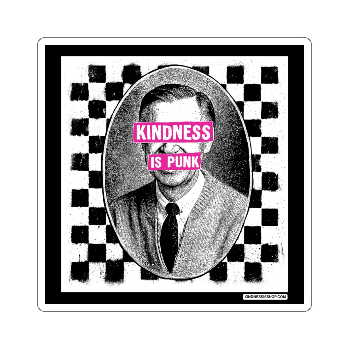Unlikely Rebel Checkered Edition (Pink) 3" Die-Cut Sticker