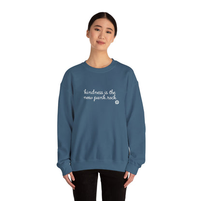 "Kindness Is The New Punk Rock" Embroidered Crewneck Sweatshirt