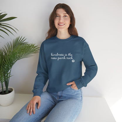 "Kindness Is The New Punk Rock" Embroidered Crewneck Sweatshirt