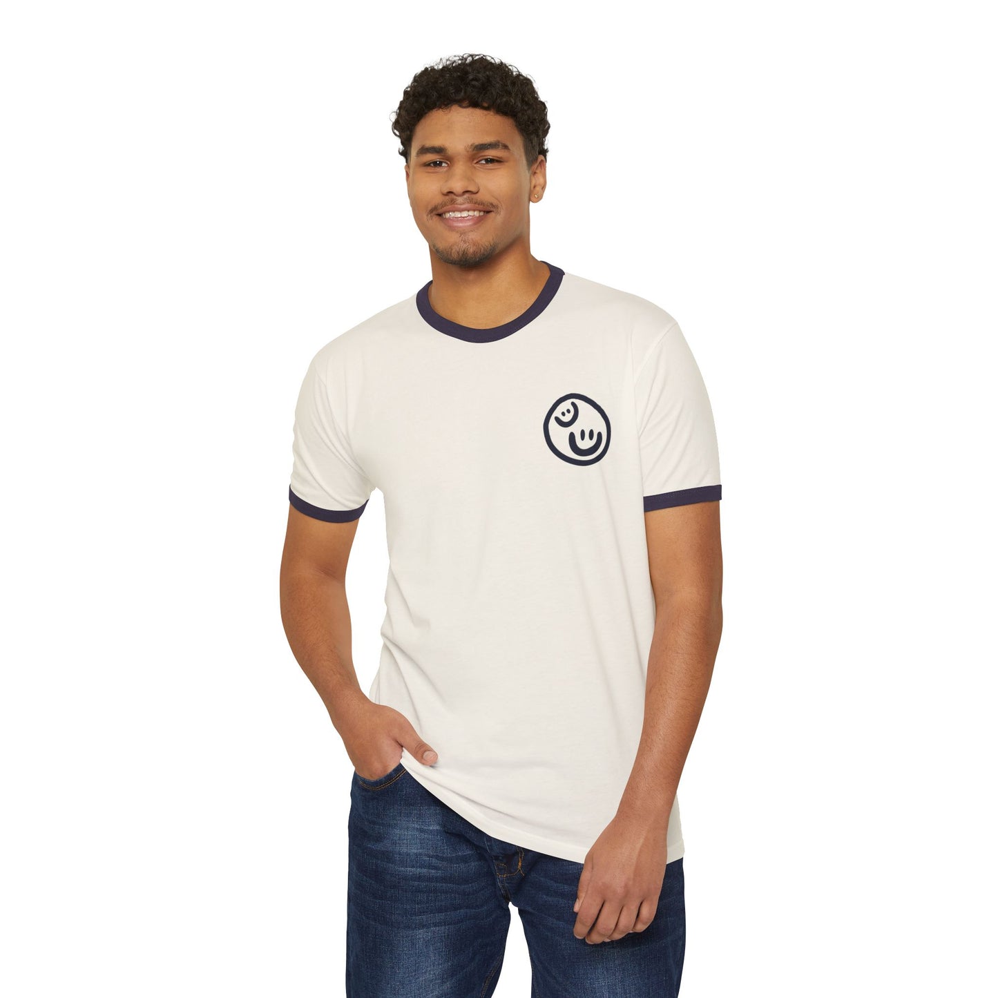 Make Kindness the Norm (Wavy) Unisex Ringer T-Shirt - By: Favio Moreno