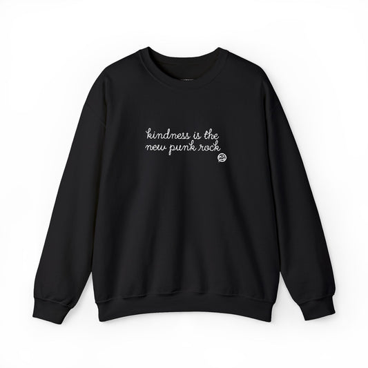 "Kindness Is The New Punk Rock" Embroidered Crewneck Sweatshirt