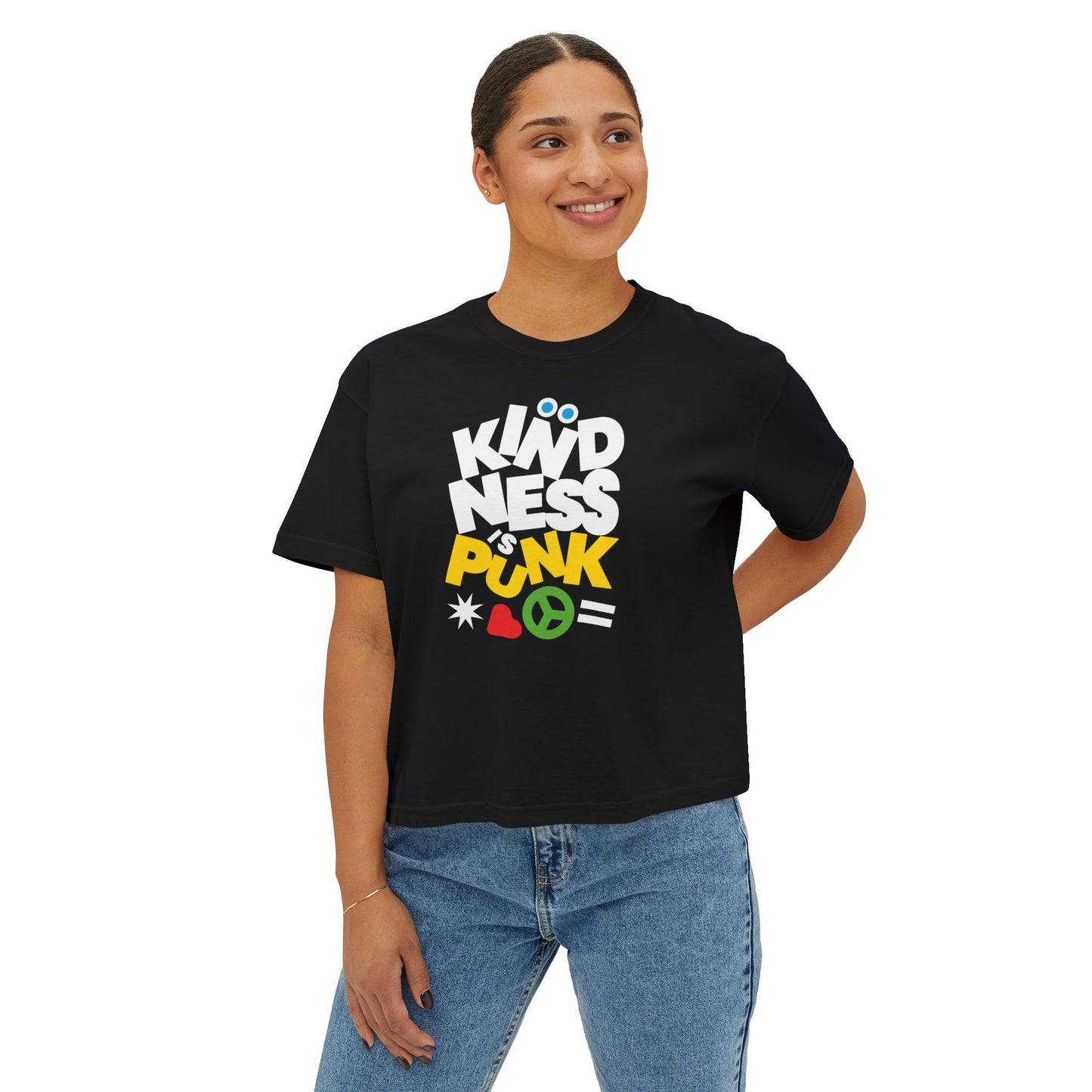 Peace, Love, and Punk Women's Boxy Tee by Favio Moreno