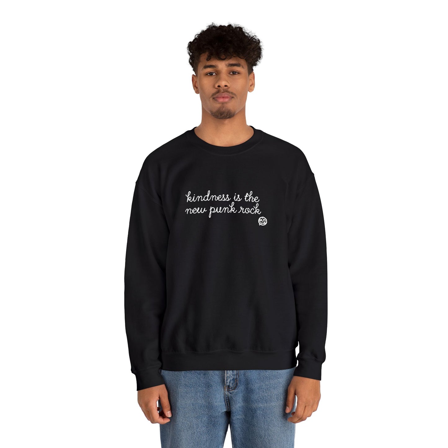 "Kindness Is The New Punk Rock" Embroidered Crewneck Sweatshirt