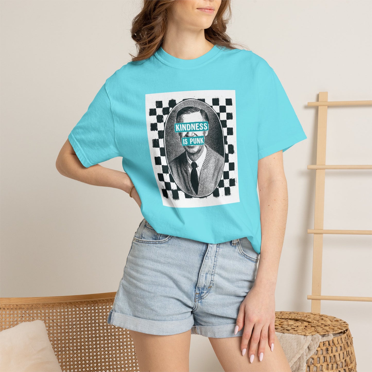 Unlikely Rebel Checkered Edition Unisex T-shirt (Blue)