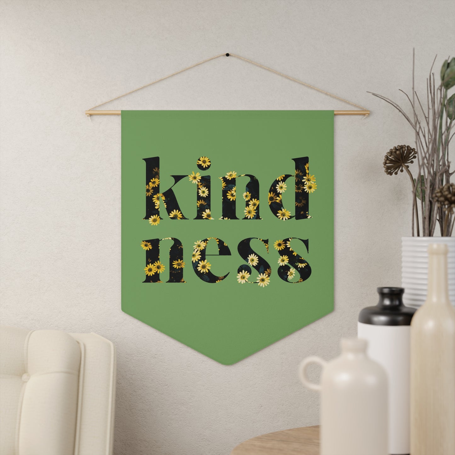 In Bloom Kindness Floral Pennant - By: AMR