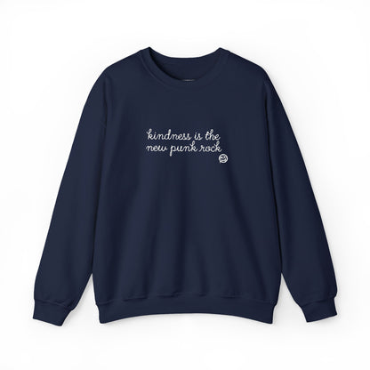 "Kindness Is The New Punk Rock" Embroidered Crewneck Sweatshirt