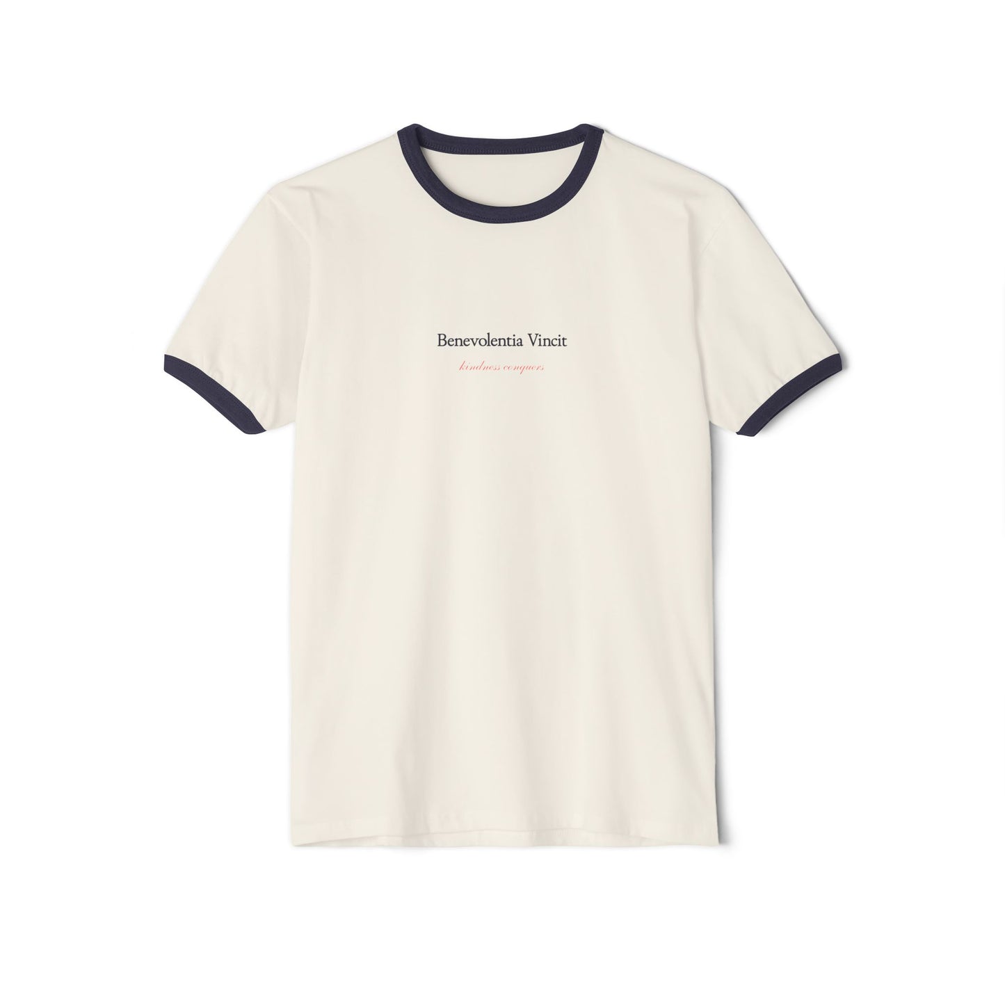 Kindness Conquers By: Favio Moreno Unisex Ringer T-Shirt (KSC)