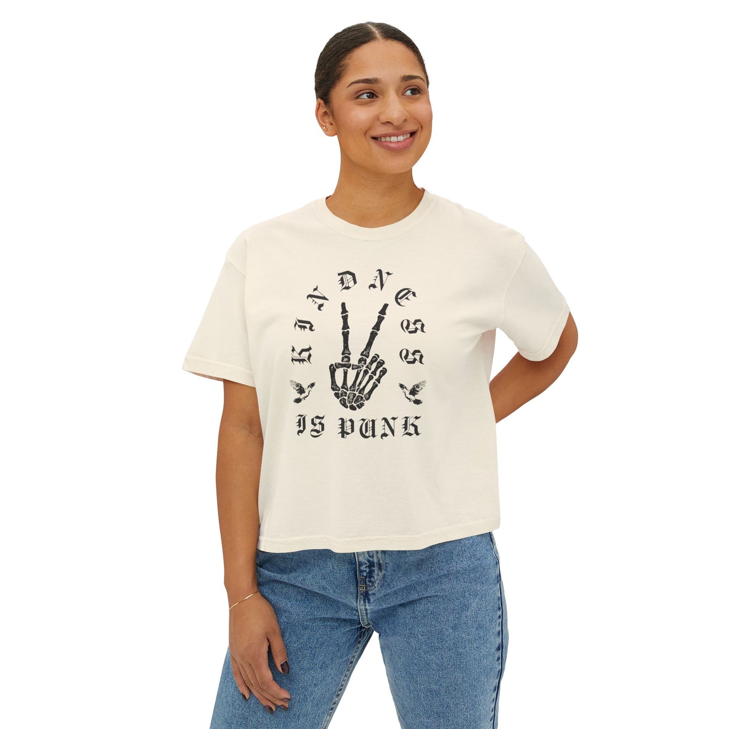Gothic Dove Kindness -  Women's Boxy Tee by Favio Moreno