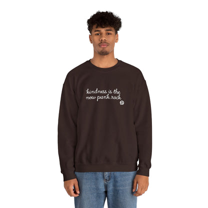 "Kindness Is The New Punk Rock" Embroidered Crewneck Sweatshirt