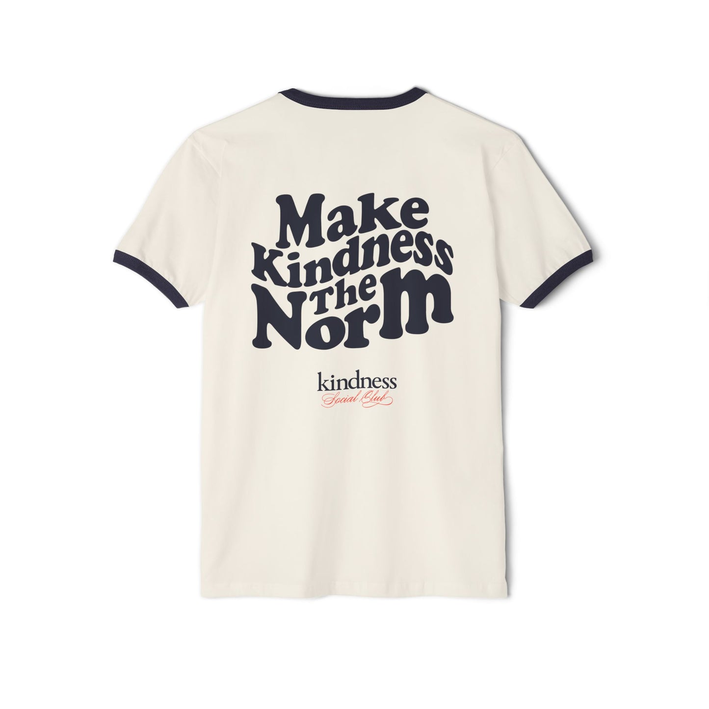 Make Kindness the Norm (Wavy) Unisex Ringer T-Shirt - By: Favio Moreno