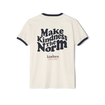 Make Kindness the Norm (Wavy) Unisex Ringer T-Shirt - By: Favio Moreno