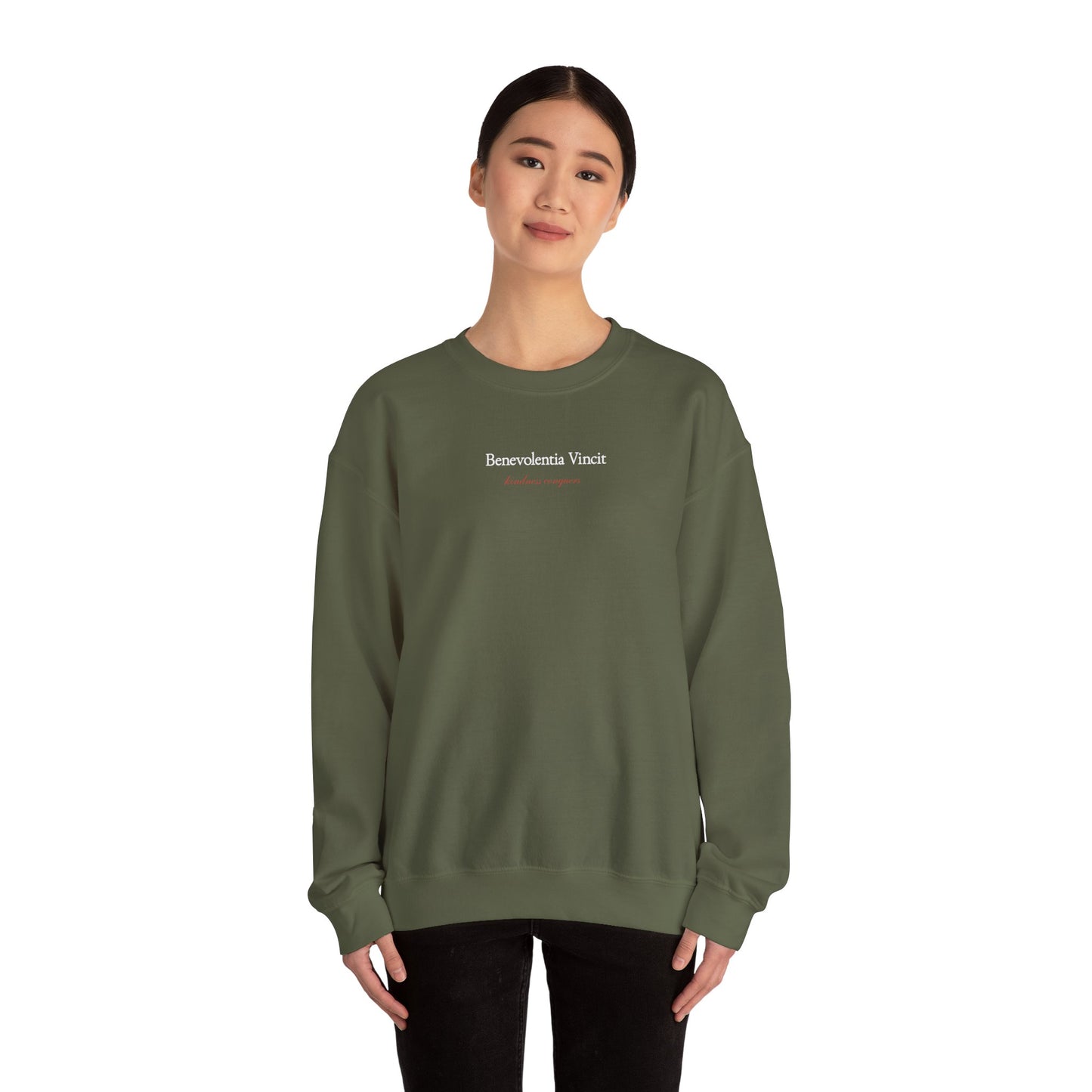 Kindness Conquers Unisex Crew Sweatshirt By: Favio Moreno (KSC Rich)