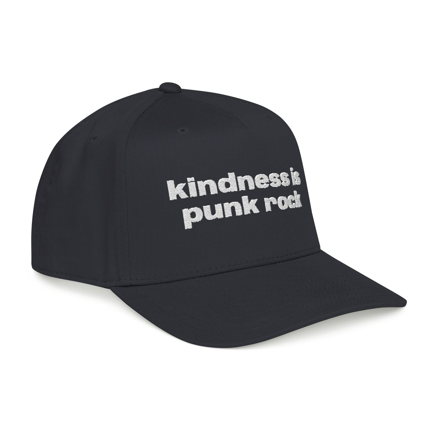 Kindness is Punk Rock Mid Profile Baseball Cap (Blk)