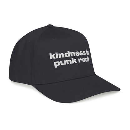 Kindness is Punk Rock Mid Profile Baseball Cap (Blk)