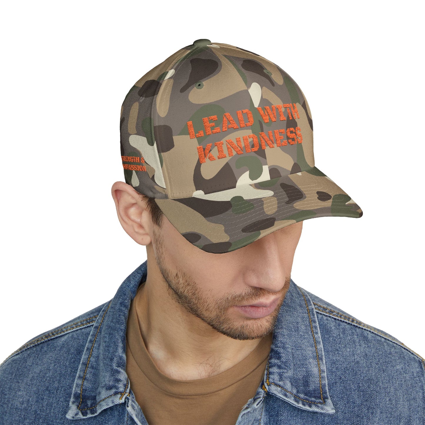 "Lead with Kindness" Embroidered Camouflage Cap