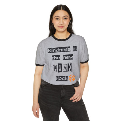Kindness Is the New Punk Rock Unisex Cotton Ringer T-Shirt