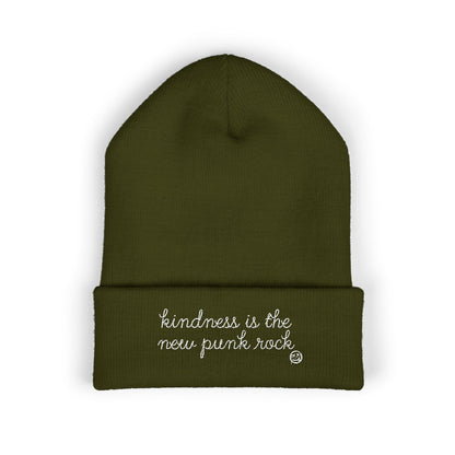 "Kindness Is The New Punk Rock" Embroidered Beanie