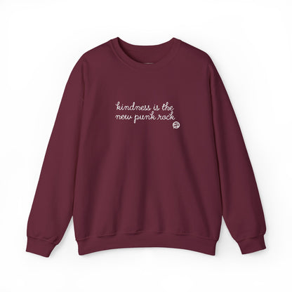 "Kindness Is The New Punk Rock" Embroidered Crewneck Sweatshirt