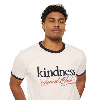 Kindness Social Club Classic Adult Unisex Ringer T-Shirt (KSC) - By: Favio Moreno