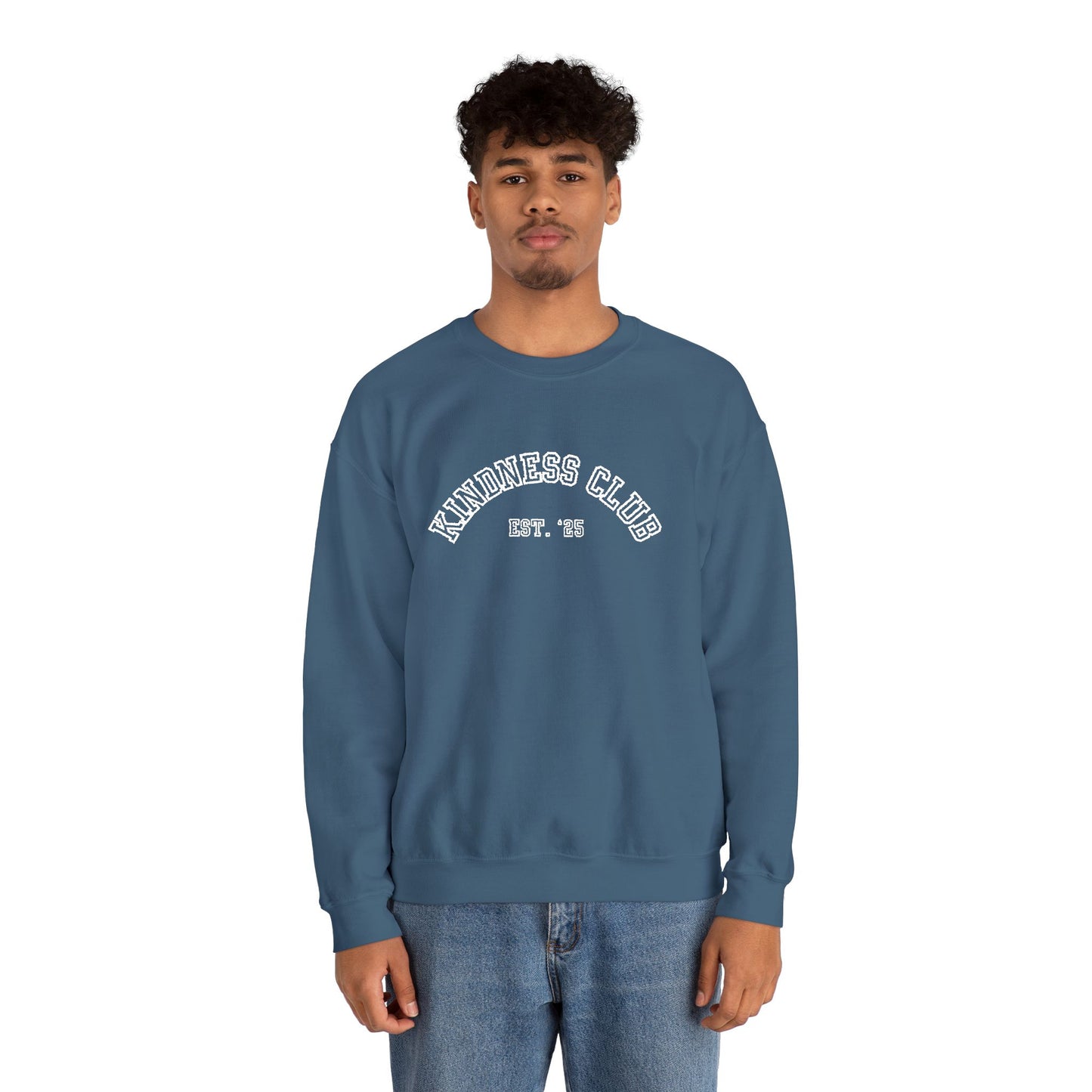 Kindness Club Varsity Embroidered Crewneck Sweatshirt