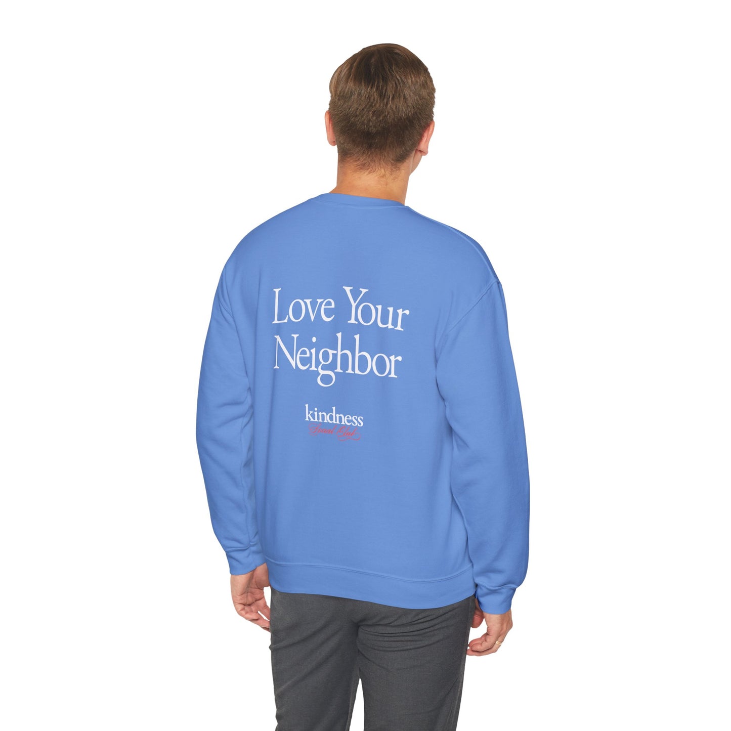 Love your Neighbor - By: Favio Moreno - Unisex Crew Sweatshirt (KSC, Reg, Rich)