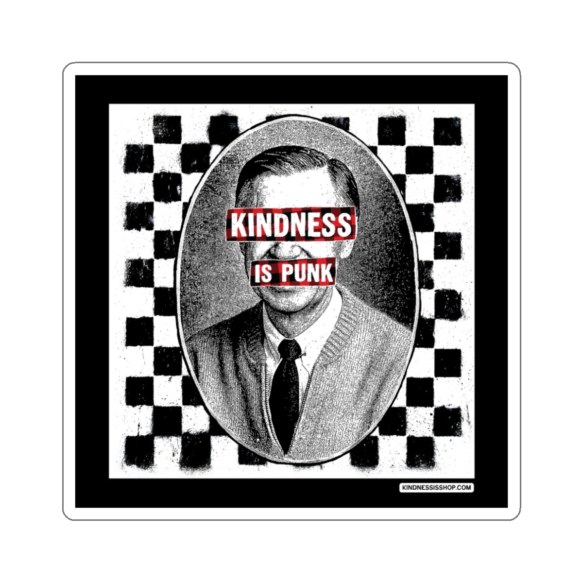 Unlikely Rebel Checkered Edition (Plaid) Kindness Is Punk 3" Die-Cut Sticker