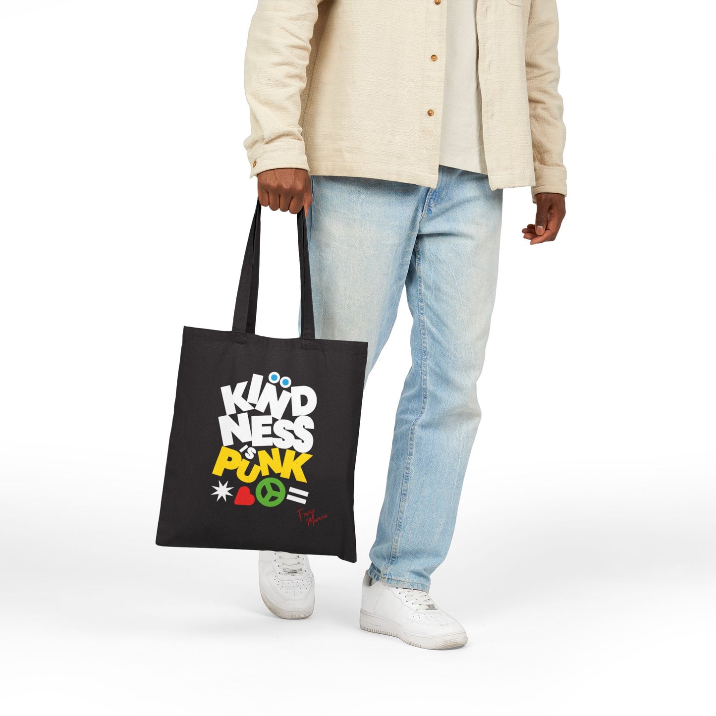 Peace. Love and Punk Cotton Canvas Tote Bag