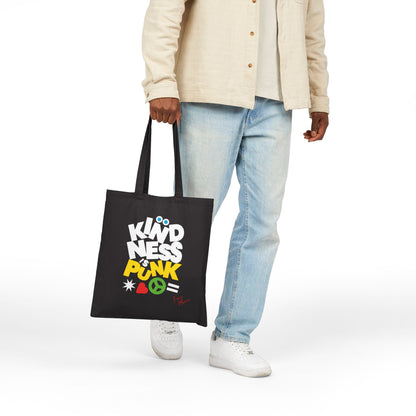 Peace. Love and Punk Cotton Canvas Tote Bag
