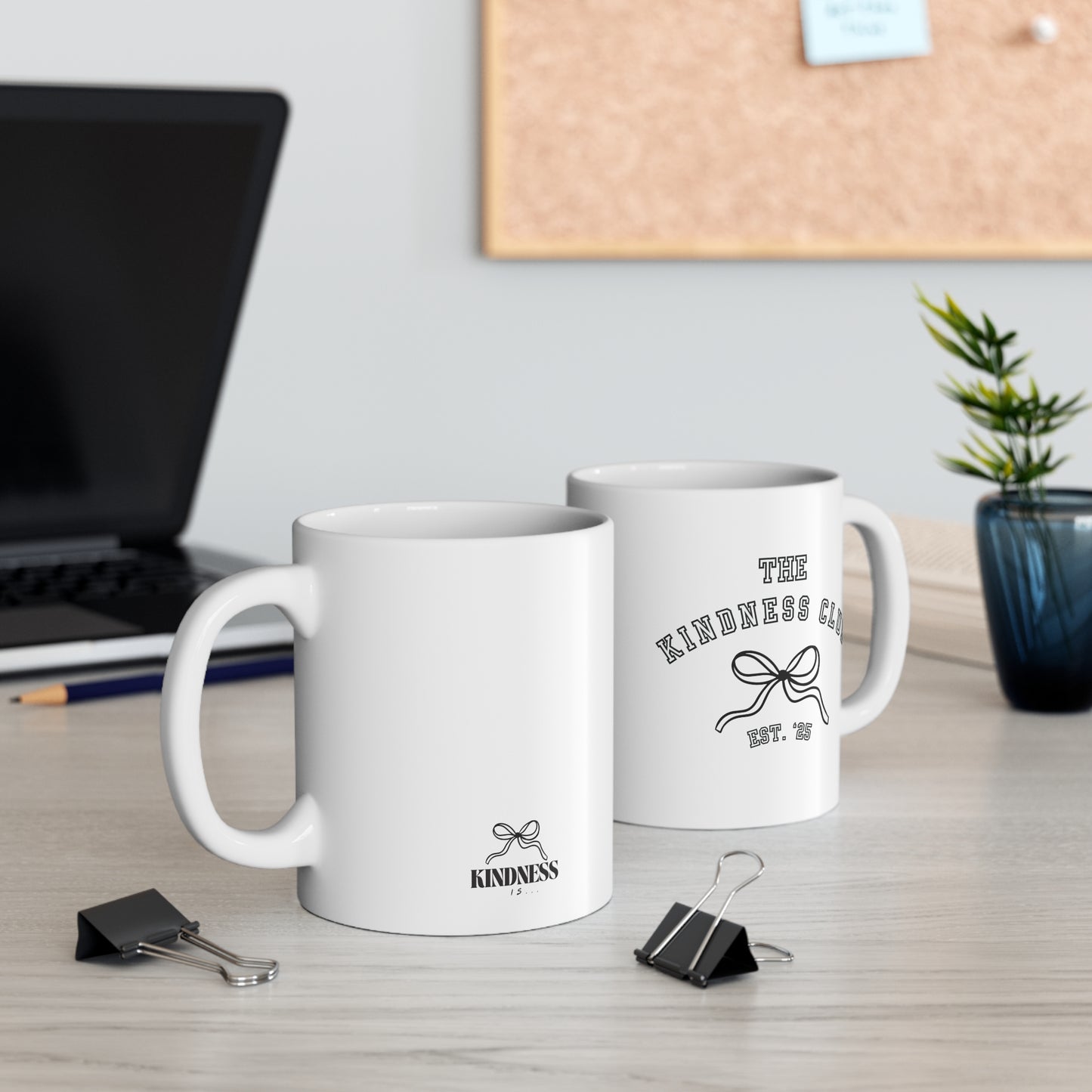 Kindness Club Bow Mug — 11oz Coffee Cup