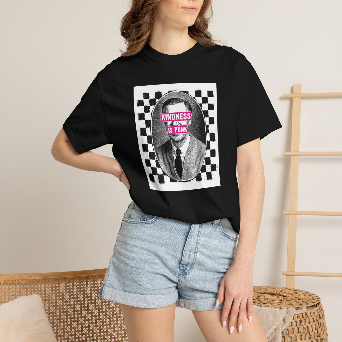 Unlikely Rebel Checkered Edition Unisex T-shirt (Pink)