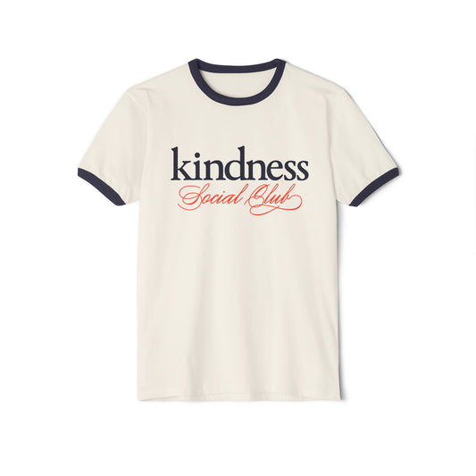 Kindness Social Club Classic Adult Unisex Ringer T-Shirt (KSC) - By: Favio Moreno