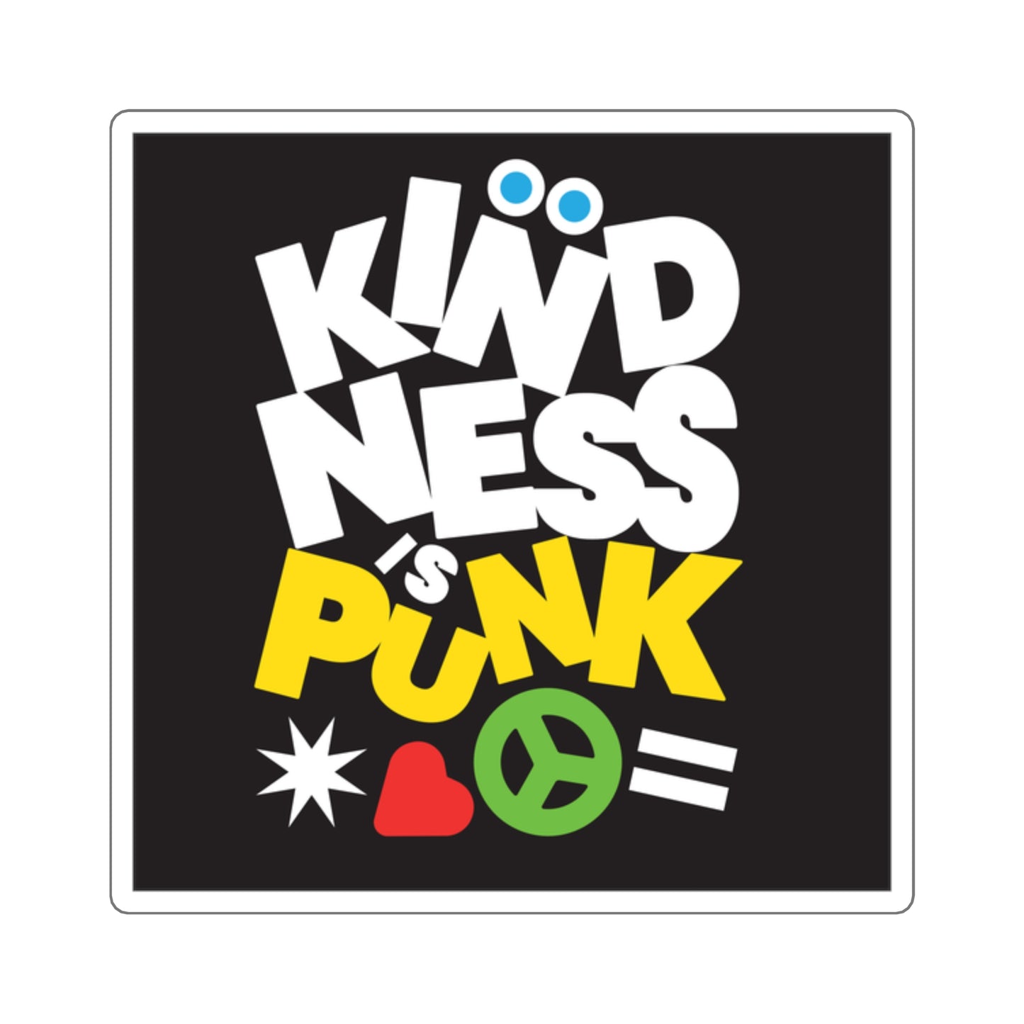 Peace, Love, and Punk Sticker by Favio Moreno