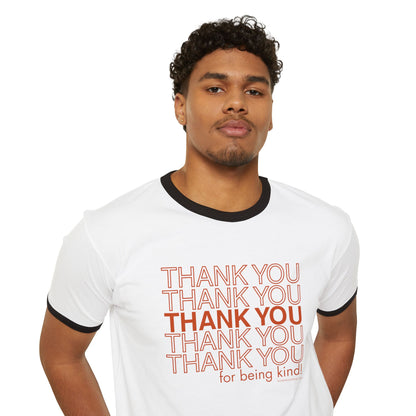 "Thank You for Being Kind" Retro Ringer T‑Shirt