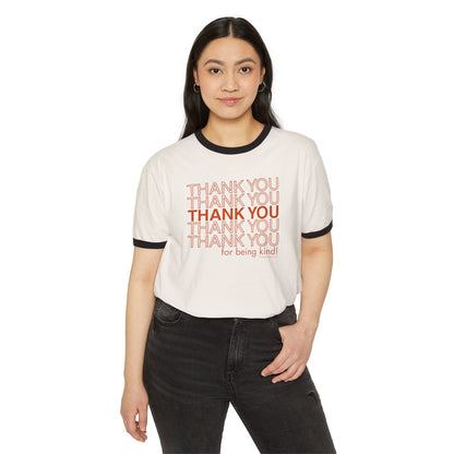 "Thank You for Being Kind" Retro Ringer T‑Shirt