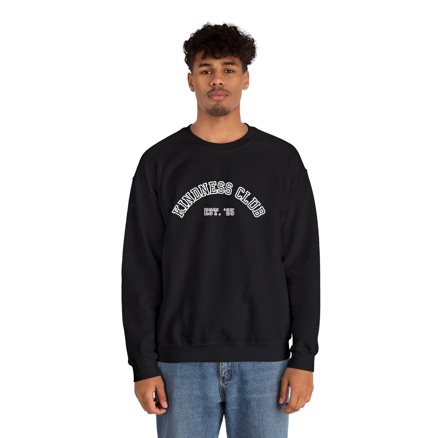 Kindness Club Varsity Embroidered Crewneck Sweatshirt